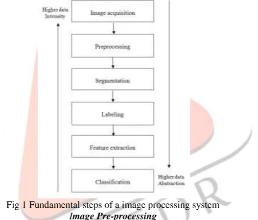 Fig 1 Fundamental steps of a image processing system  Image Pre-processing 