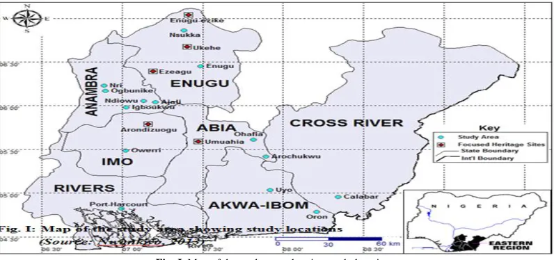 Fig.-I. Map of the study area showing study locations 