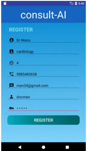 Fig. 5 Doctor Registration Screen  