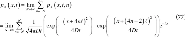 Figure 6 , 6 , satisfies both boundary conditions at the portion of the probability density (red) between the two boundaries de-However, the tp =4000 sx t  and a negative Gaussian image centered on 