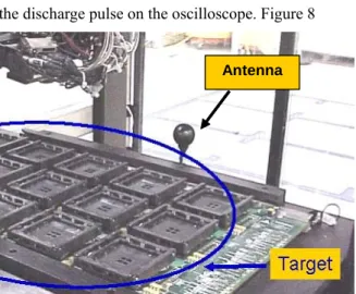 Fig. 4.    Ball antenna set up near a component loader  for burn-in boards. 