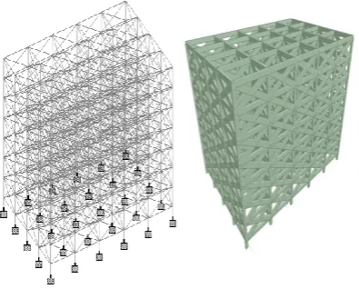 Fig.6: Deflected Shape of  Frame with Infill wall Structure in X- direction 