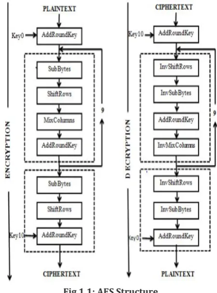 Fig 1.1: AES Structure 
