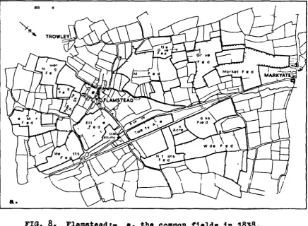 FIG. 8. Flamstead:- a. the common fields in 1838.Source:- the Tithe Map.