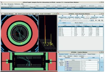 Figure 7. A screenshot of the event display program HYPATIA as it would appear to a student doing the Zpath measurement