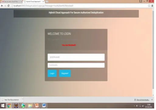 Fig – 10:User being block after 3 wrong attempts