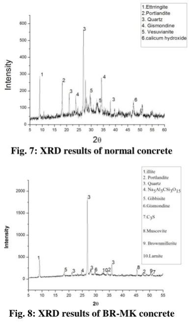 Fig. 7: XRD results of normal concrete 
