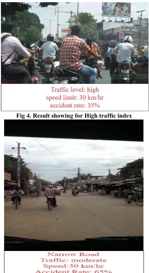 Fig 4. Result showing for High traffic index 