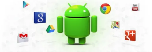 Figure 2: Android logo and some Google apps logo 