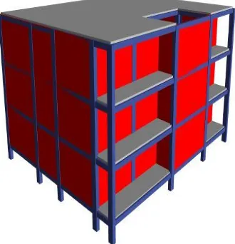 Fig 3a: G+5 RC Structure without Infill 