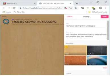 Fig   2: Web address for padlet wall  