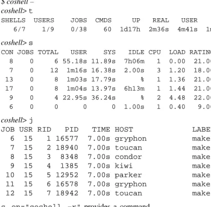 Figure 3 shows empirical timings of nmake building itself using various combinations of local and network coshells and concurrency levels