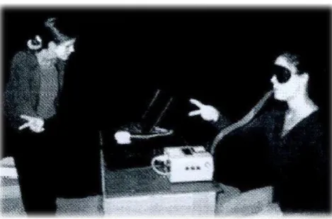 Fig -1: Blind woman with Brain Port Device  