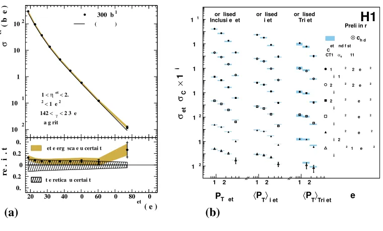 Figure 3. (a) ZEUS Jet cross section in photoproduction as a function of transverse jet energy