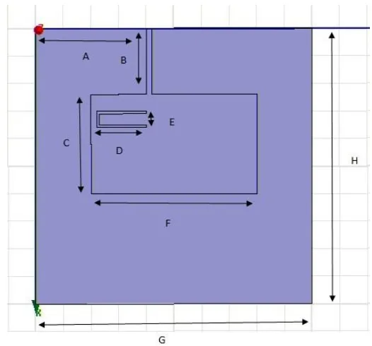 Fig – 1: Top view of dual frequency slot antenna 