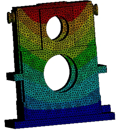 Fig 2. FE model of Helical Gearbox casing 