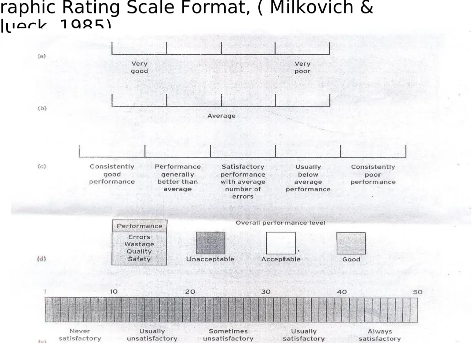 Graphic Rating Scale Format, ( Milkovich &amp; 