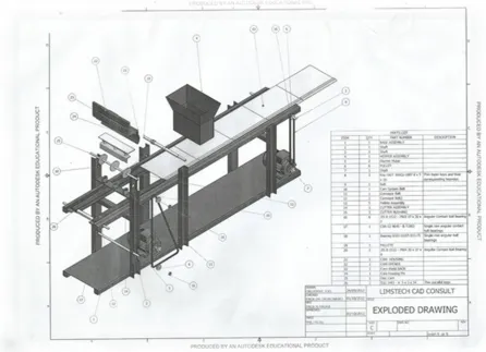FIGURE 7 THE EXPLODED VIEW OF THE ROOFING TILE MACHINE 