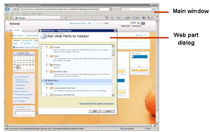 Figure 3.5: Web part dialog