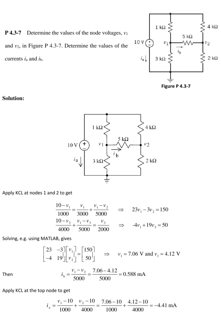 Figure P 4.3-7  Solution: 