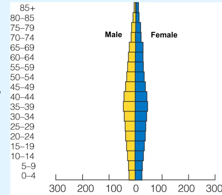 Fig. 9-10a, p. 179FemaleAgePopulation (millions)Developed CountriesMale