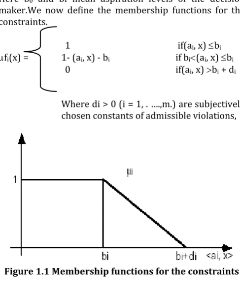 Figure 1.1 Membership functions for the constraints 