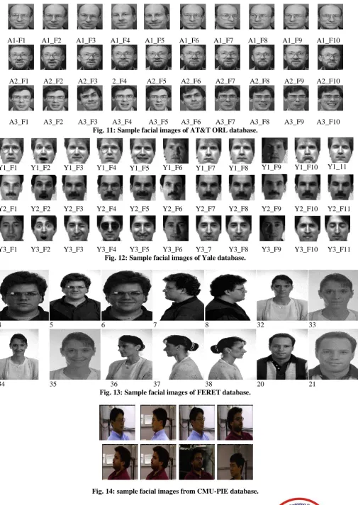 Fig. 14: sample facial images from CMU-PIE database. 