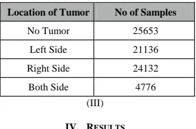 Fig 5. A sample having a tumor on the right side of the brain. 