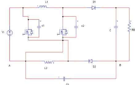 Fig. 3. Shows the Circuit configuration of the improved dual switch converter with passive lossless clamping for high step-up voltage gain