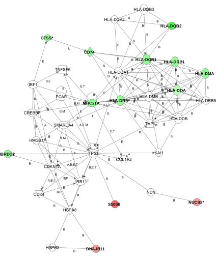 Figure 22. Network visualizing differences when comparing APL to other AML (downregulated)