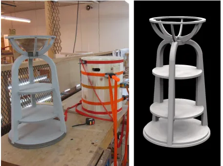 table to match, with a round top and lower shelf tying the legs together.  With just three 