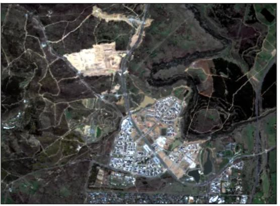 Figure 2.1: The red, green and blue bands of a 10×565×410 Sentinel-2 (recently launched