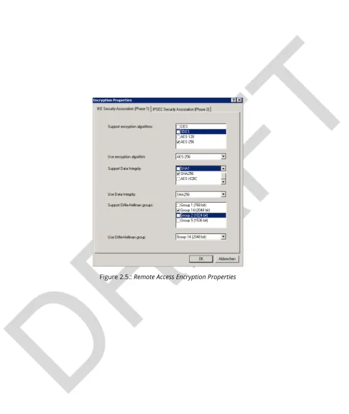 Figure 2.5.: Remote Access Encryption Properties