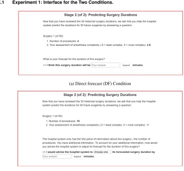 Figure E.1Experiment 1: Interface for the Two Conditions.