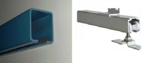 Figure 1.2: Rectangular U shaped enclosed beam and  rail track assembly 