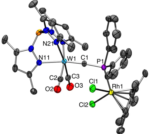 Figure 2.9. Molecular structure of 7 in a crystal of 7·(CH2Cl2)2 (50% 