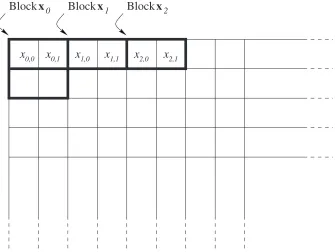 FIGURE 1.3Image blocking with 1 × 2 pixel nonoverlapping blocks.