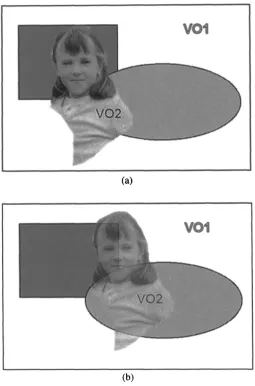 Figure 4.17 (a) Opaque and (b) semi-transparent VOPs 