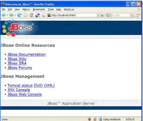 Figure 1.8 You can see the Welcome page from a web browser after the server starts.
