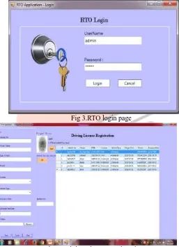 Fig 4. Driving License Registration page       