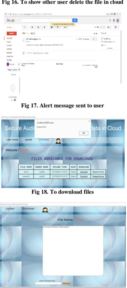 Fig 16. To show other user delete the file in cloud    