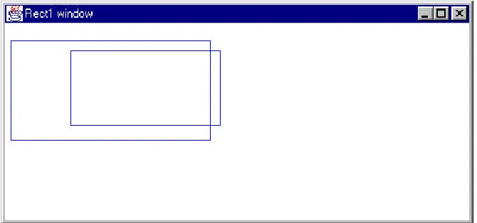 Figure 4-3: The XRect1 program for drawing two rectangle objects. 