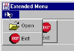 Figure 30.1 – A menu with pictures using the same Action object as the toolbuttons. 