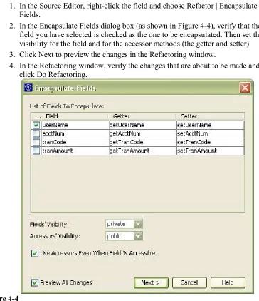 Figure 4-4Encapsulate Fields dialog box
