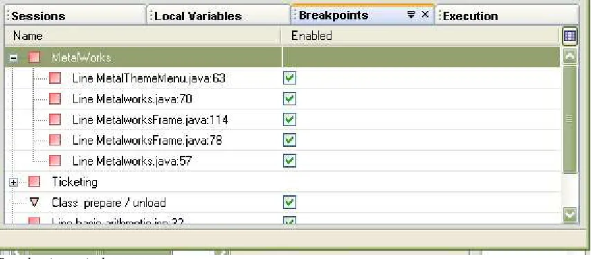 Figure 5-5Breakpoints window