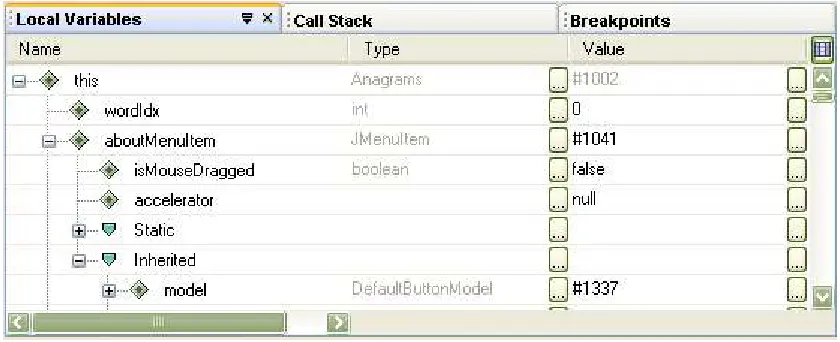 Figure 5-6Local Variables window 