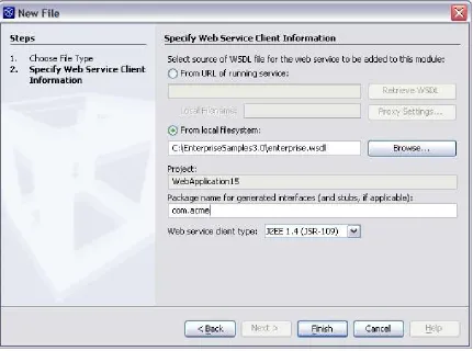 Figure 9-1New File wizard: Create Web Service Client