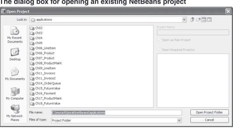 Figure 8How to open and close existing projects