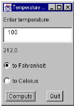 Figure 8-5: The same tempcalc program running as an application. 