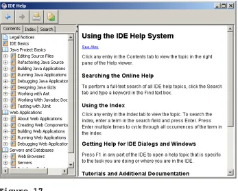 Figure 17 All help documents are displayed in NetBeans Help. 